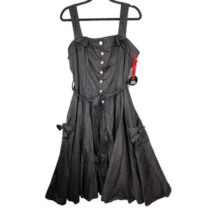 Hell Bunny Dress Sz 4XL Polka Dot 50s Rockabilly Retro Evening Cocktail Day Tea